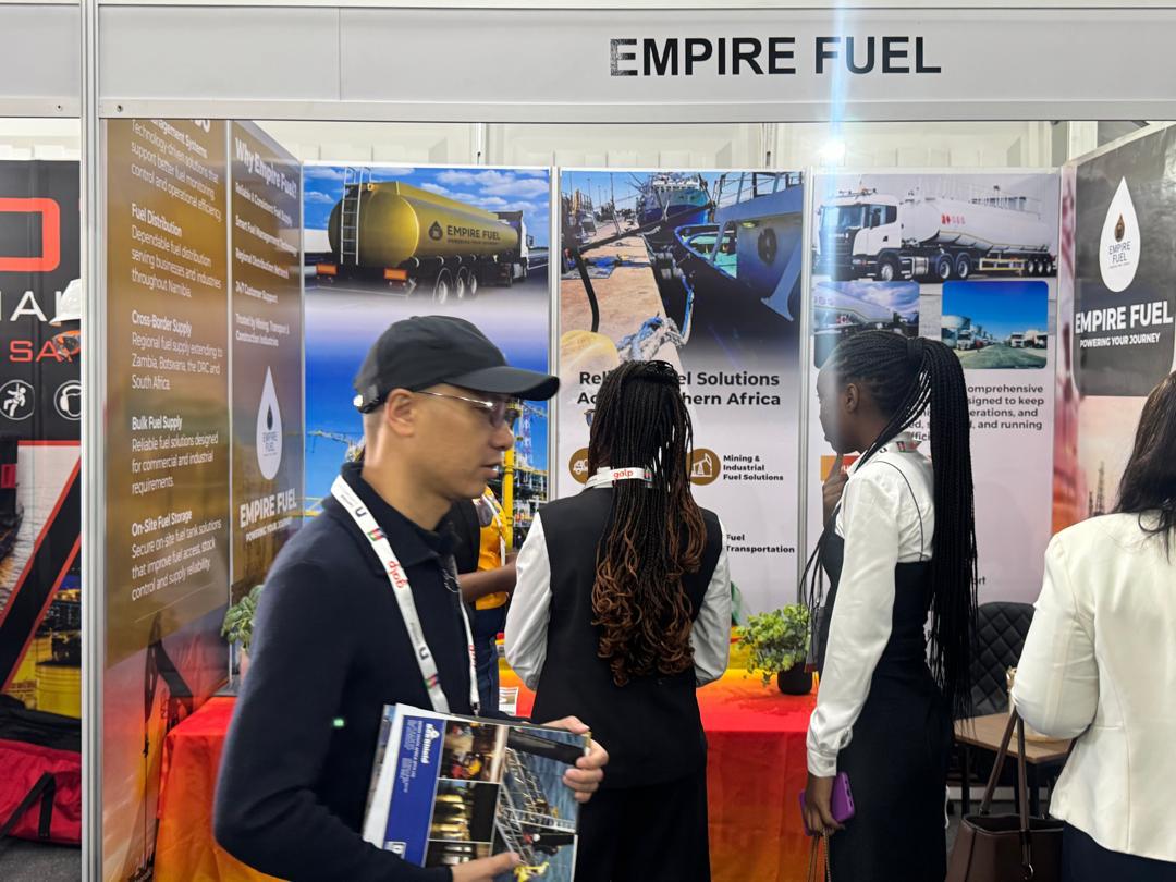 Visitors viewing the Empire Fuel exhibition stand
