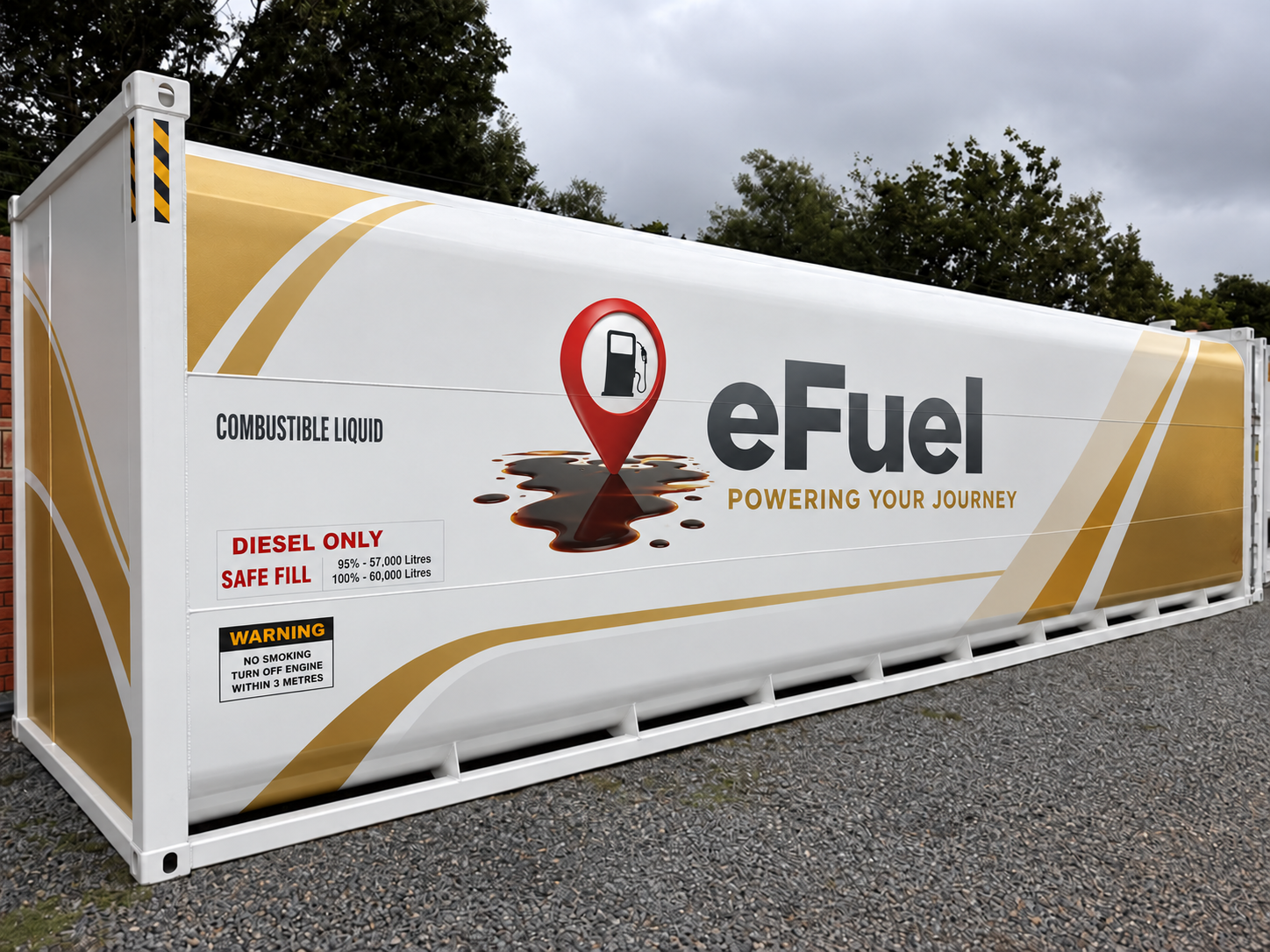 eFuel-branded 60,000-litre diesel storage tank