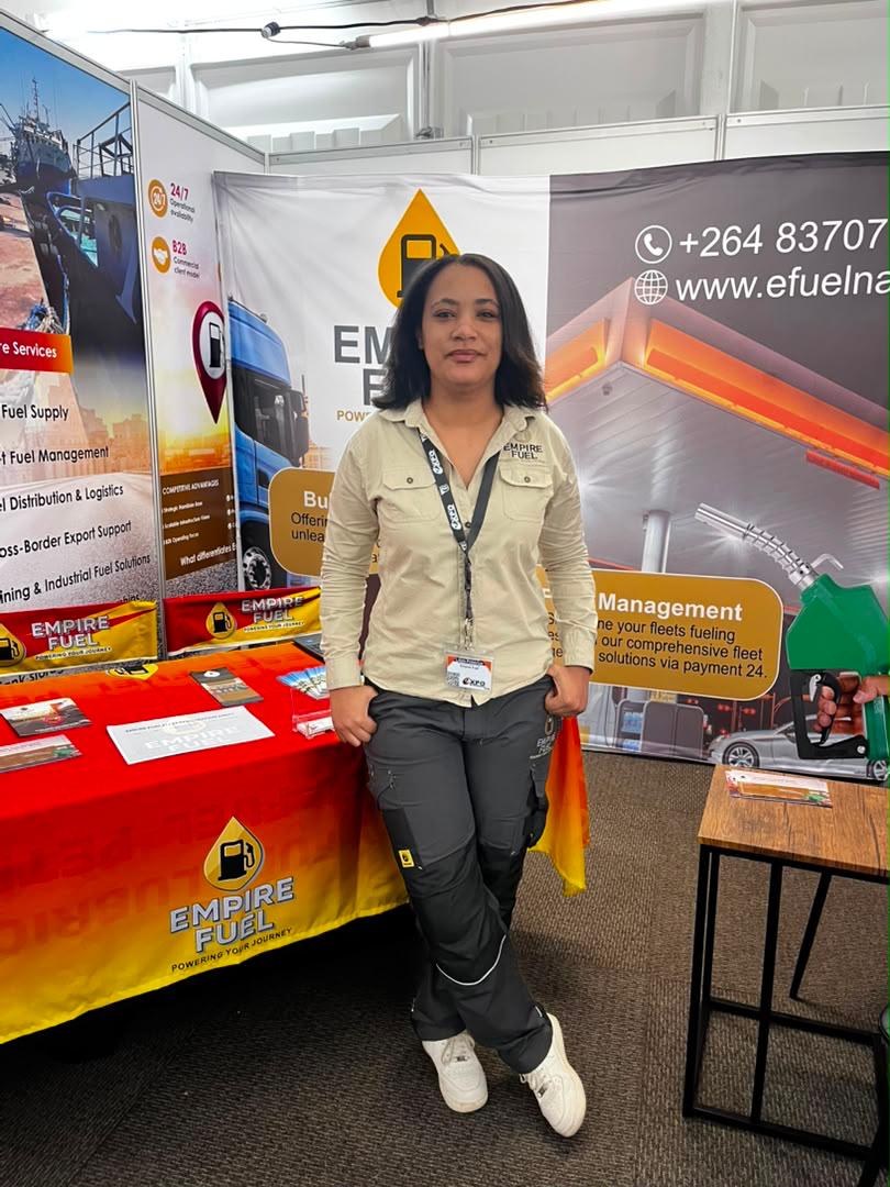 An Empire Fuel team member at the exhibition stand